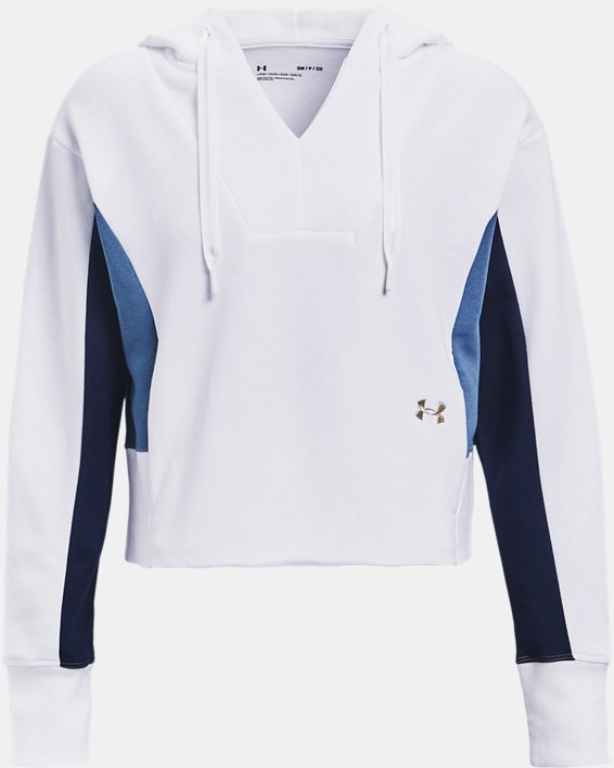Dameshoodie UA Rival Fleece Embroidered, White, pdpMainDesktop image number 4